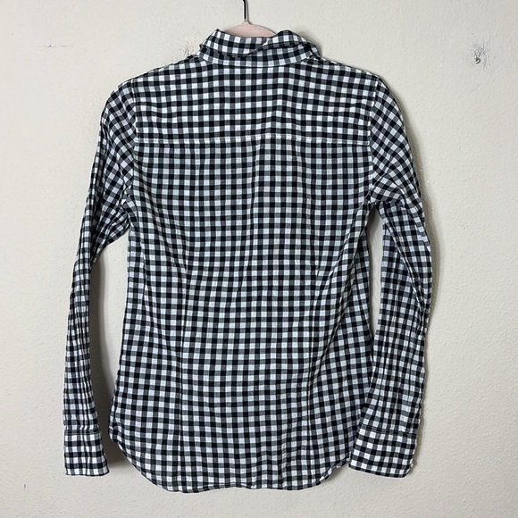 J. Crew The Perfect Shirt Button Down Gingham White Black size XS - Picture 4 of 11